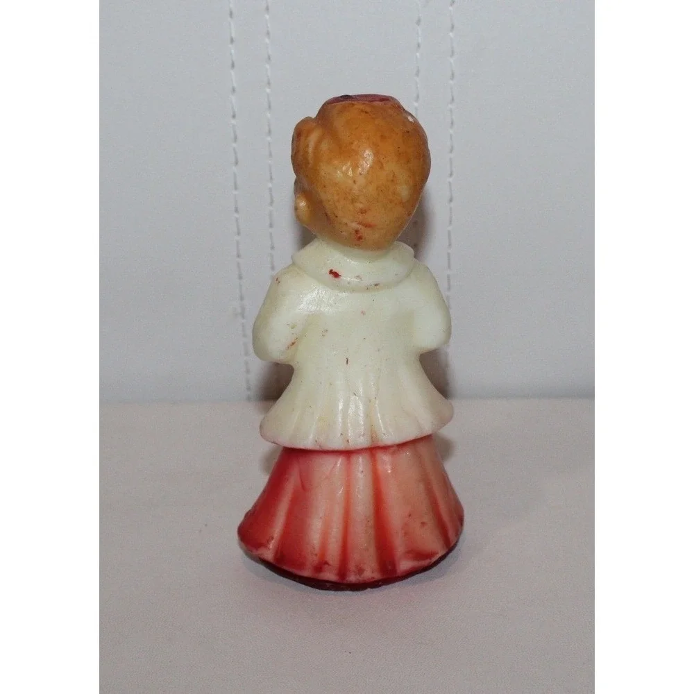 set of 5 vintage choir boy caroler candles red white wax Christmas